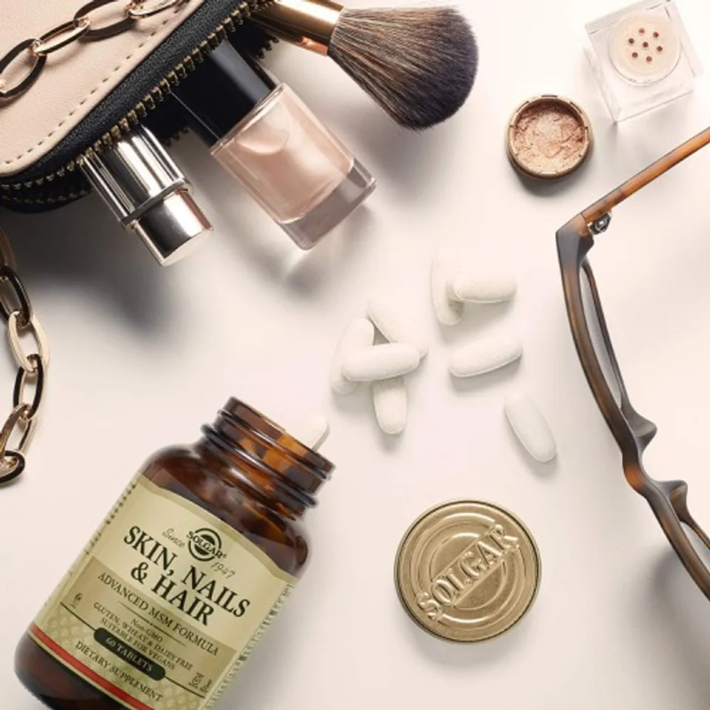 Solgar Viên Uống Skin, Nails & Hair Advanced MSM Formula Hỗ Trợ Dưỡng Tóc, Móng, Da 60 Viên