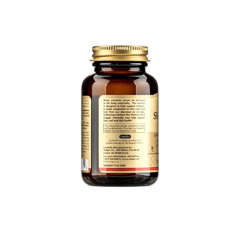 Solgar Viên Uống Skin, Nails & Hair Advanced MSM Formula Hỗ Trợ Dưỡng Tóc, Móng, Da 60 Viên