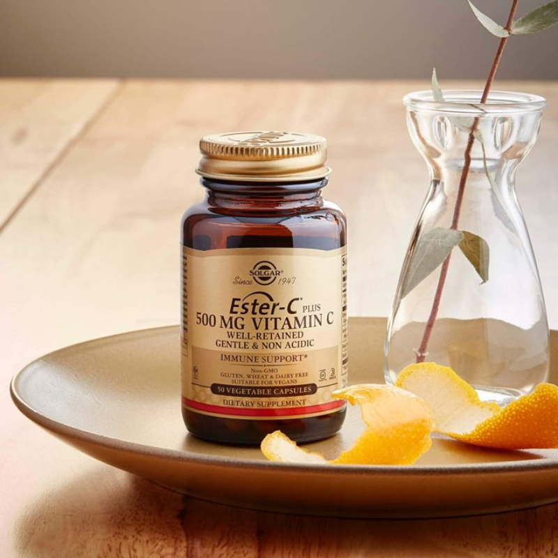 Solgar Viên Uống Bổ Sung Vitamin C Ester-C 500MG Không Kích Ứng Dạ Dày 50 Viên