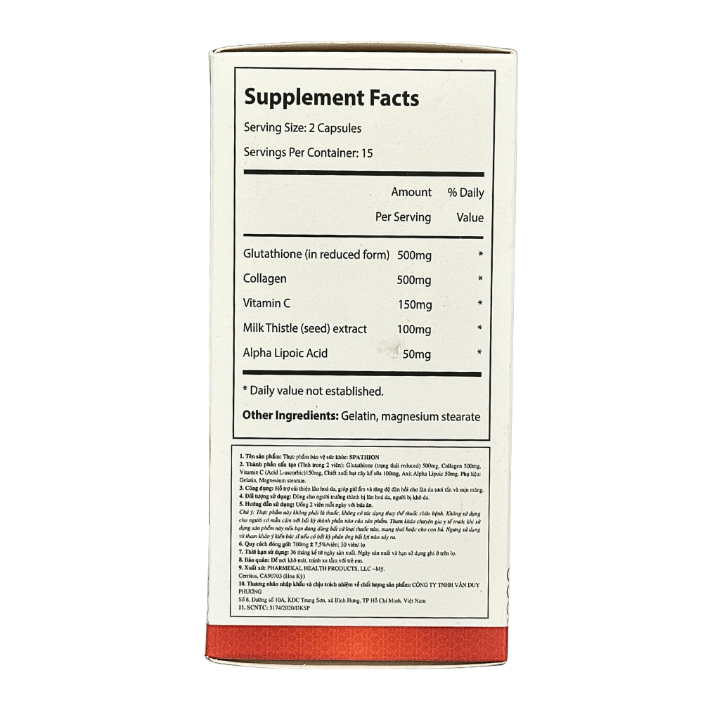 Pharmekal Viên Uống Trắng Da, Mờ Nám Spathion White Skin 30 Viên