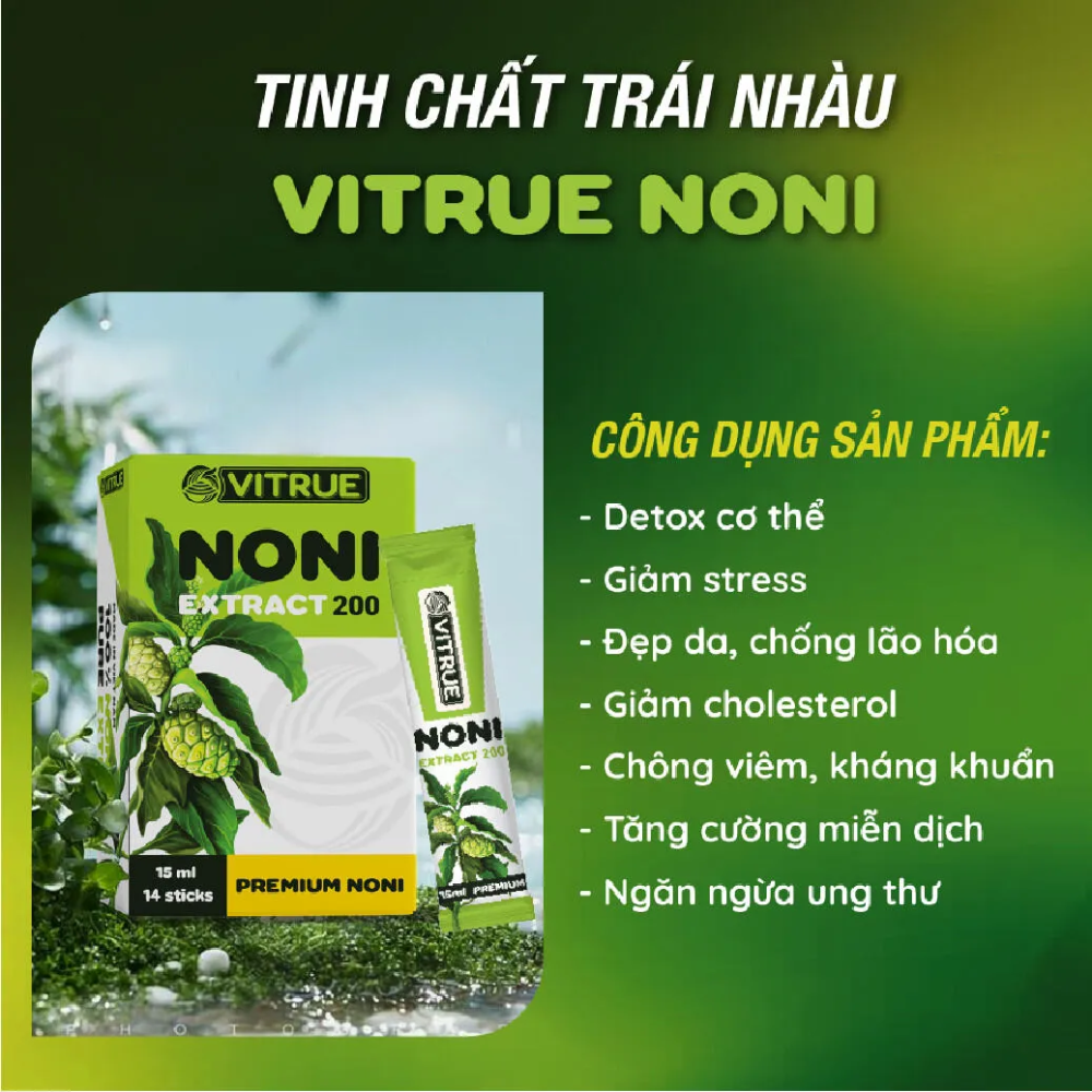 Vitrue Tinh Chất Trái Nhàu Cô Đặc Noni Extract 200 14 Gói x15ml