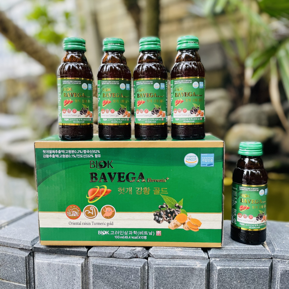 Biok Nước Uống Bổ Gan, Giải Rượu Bavega Hovenia 100ml x 10 Chai