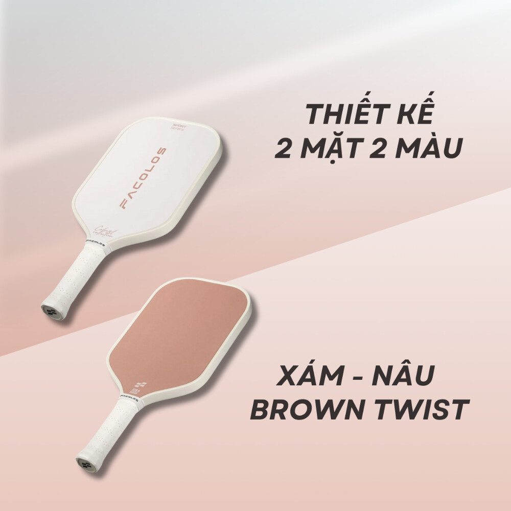 Facolos Vợt Pickleball Sport Series 2025 Màu Xám Nâu Brown Twist
