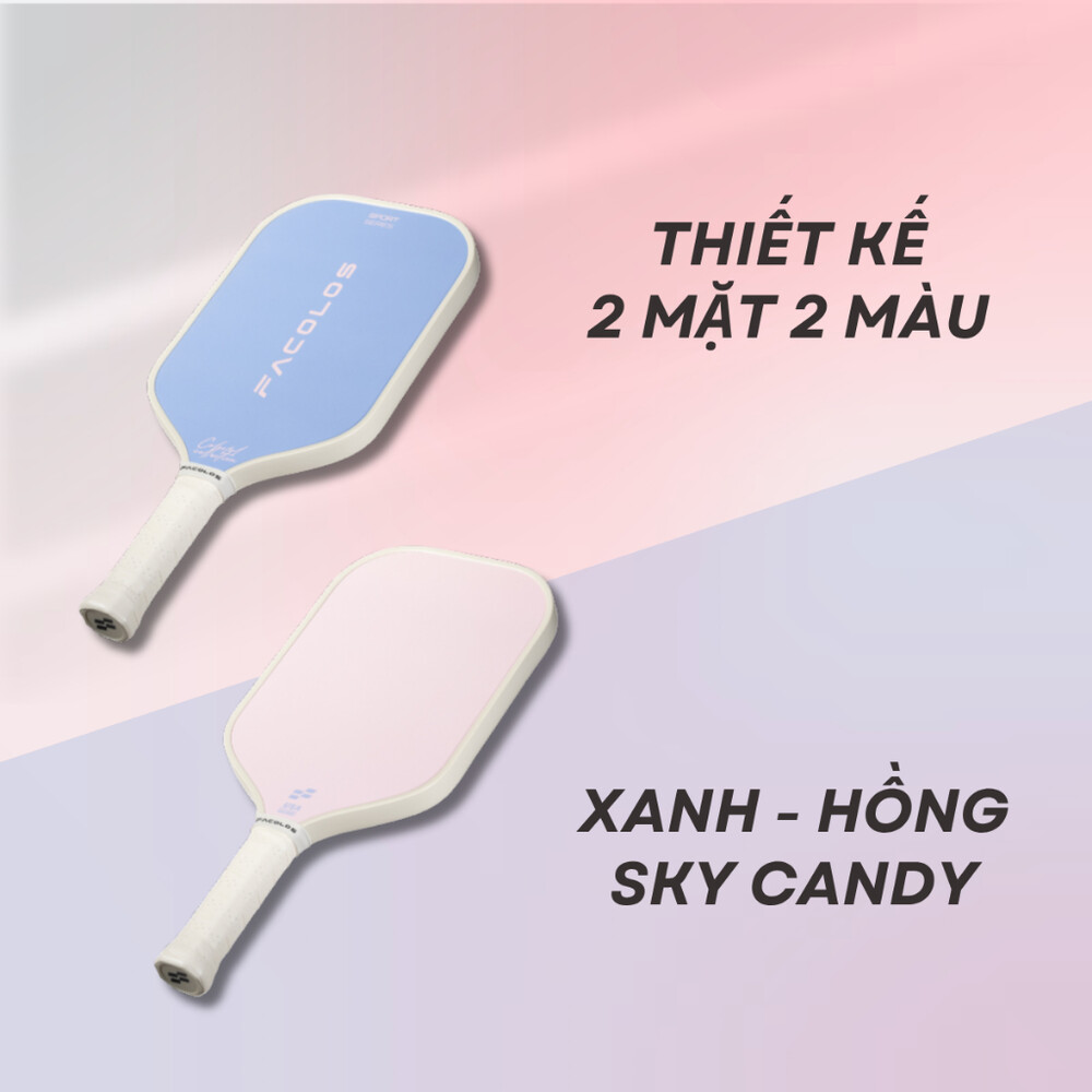 Facolos Vợt Pickleball Sport Series 2025 Màu Hồng Xanh Sky Candy
