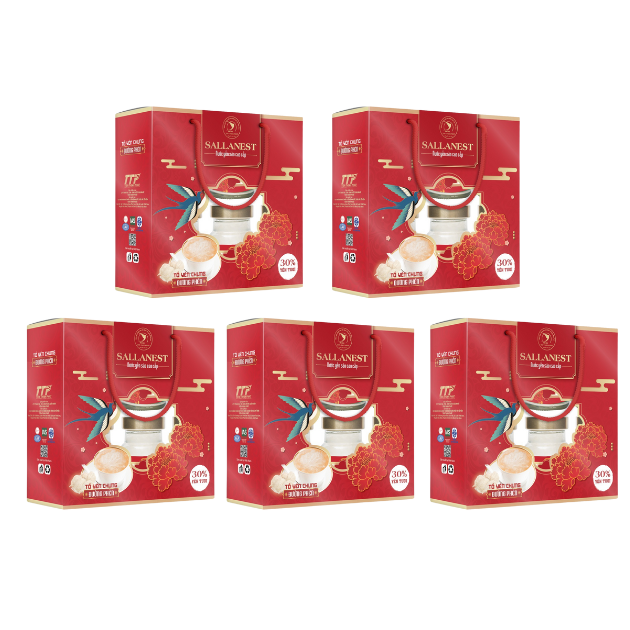 Sallanest Nước Yến Chưng Đường Phèn 30% Tổ Yến 6 Hũ x 70ml