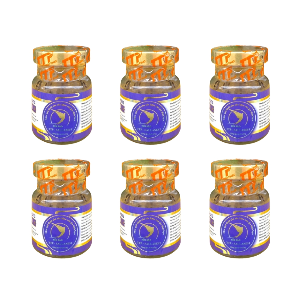 Combo 6 Hũ Sallanest Nước Yến Chưng Hạt Chia 30% Tổ Yến