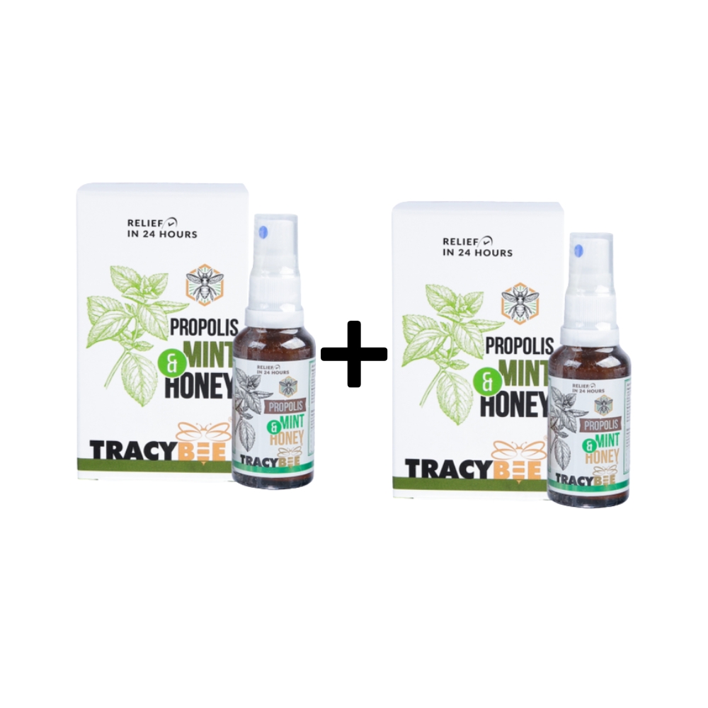 Combo 2 Chai Tracybee Xịt Keo Ong Xanh Vị Bạc Hà Hỗ Trợ Cải Thiện Viêm Họng, Ho 30ml