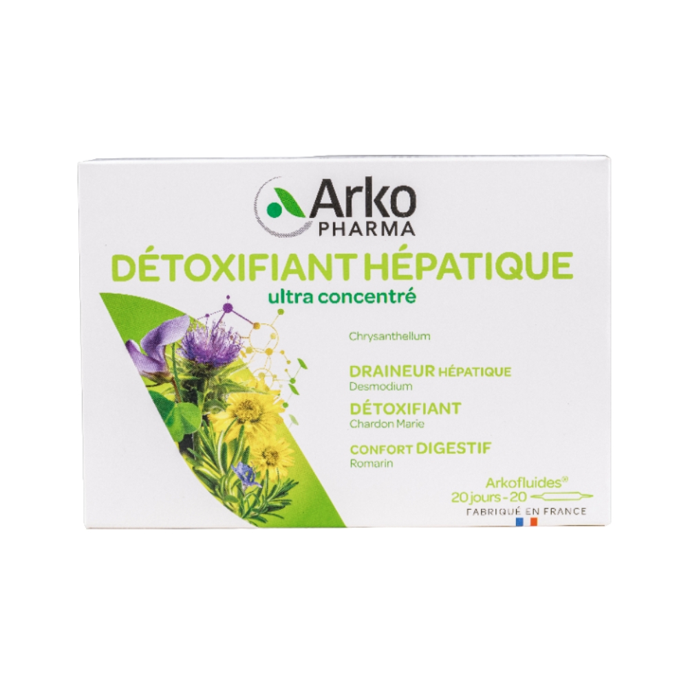 Arkopharma Nước Uống Hỗ Trợ Thải Độc Gan Détoxifiant Hépatique 20 Ống