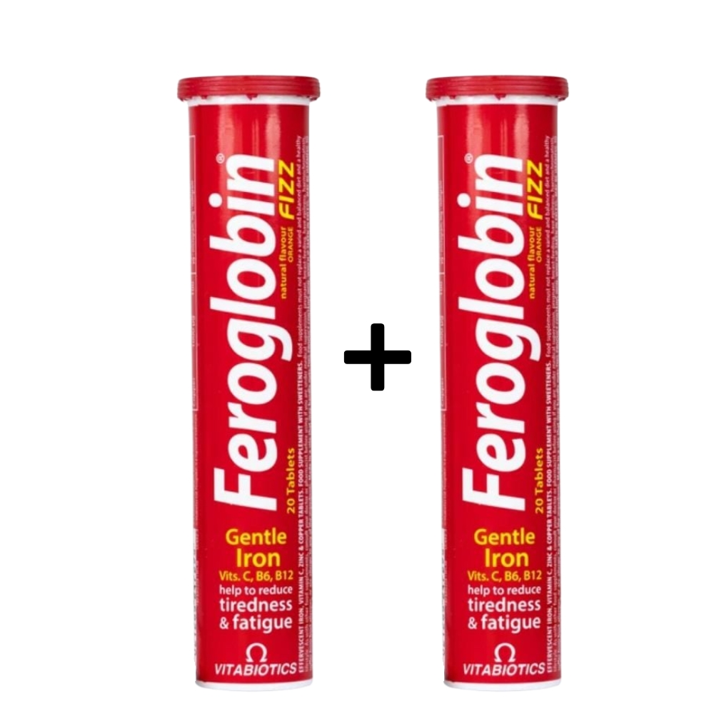 Combo 2 Ống Vitabiotics Viên Nén Sủi Vị Cam Feroglobin Fizz Giúp Cơ Thể Tăng Tạo Máu, Tăng Năng Lượng, Giảm Mệt Mỏi Ống 20 viên