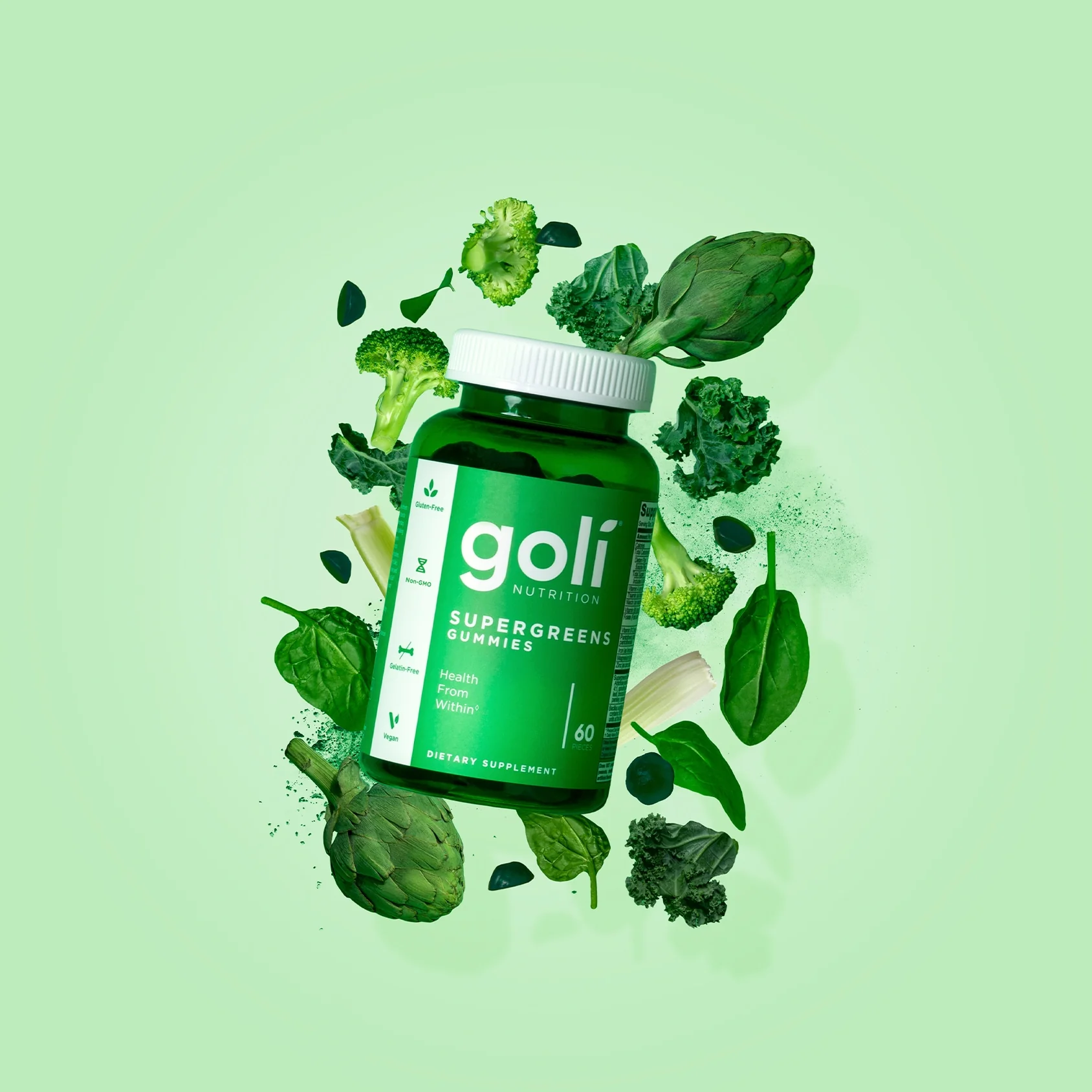 Kẹo Dẻo Bổ Sung Chất Xơ Hỗ Trợ Tiêu Hóa Goli Supergreens 60 Gummies