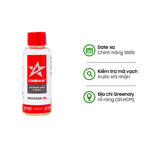 Starbalm Dầu Xoa Bóp Massage Giúp Thư Giản Cơ, Giảm Đau Nhức Chai 50ml