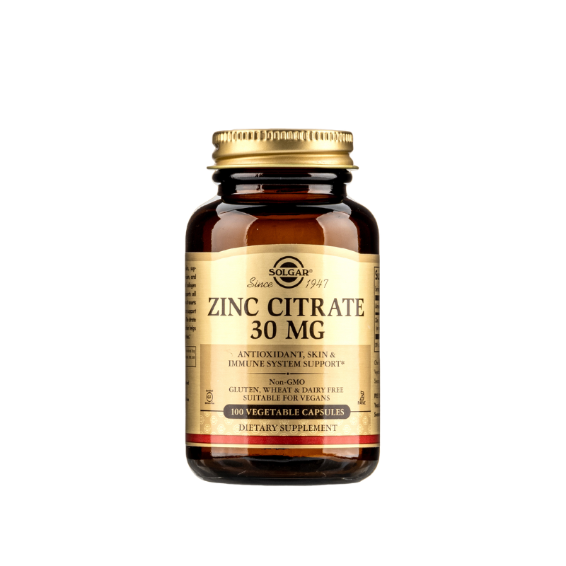 Solgar Viên Uống Bổ Sung Zinc Citrate 30 MG Hỗ Trợ Chống Lão Hóa, Tăng Cường Đề Kháng 100 Viên