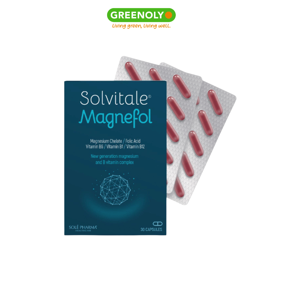Combo 5 Hộp Solvitale Magnefol Viên Uống Magnesium Bisglycinate + Vitamin nhóm B Hỗ Trợ Thần Kinh Và Giấc Ngủ
