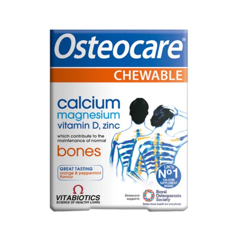 Vitabiotics Viên Nhai Osteocare Bổ Sung Canxi, Magie, Vitamin D Và Zinc Hỗ Trợ Chắc Khỏe Xương Hộp 30 Viên