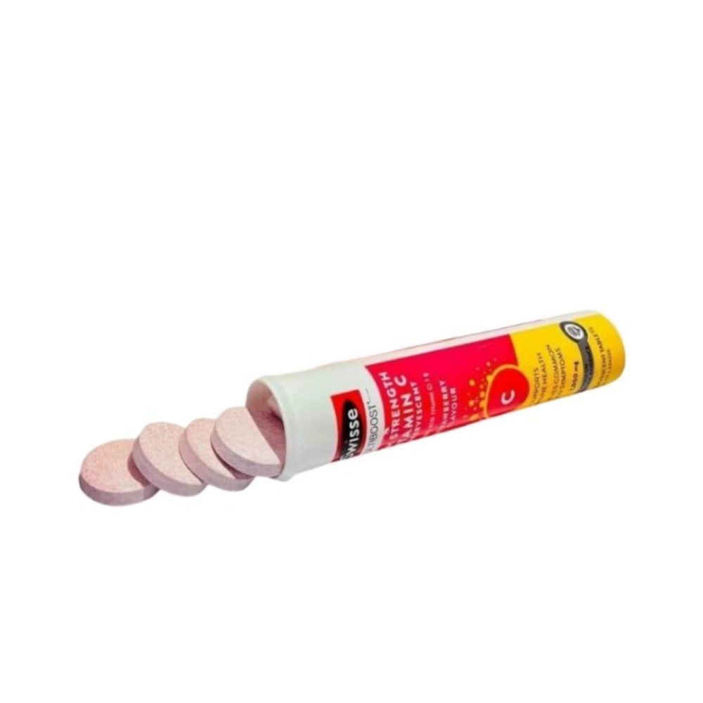 Swisse Ultiboost Viên Sủi High Strength Vitamin C 1000mg Hỗ Trợ Tăng Cường Sức Đề Kháng Tuýp 20 Viên