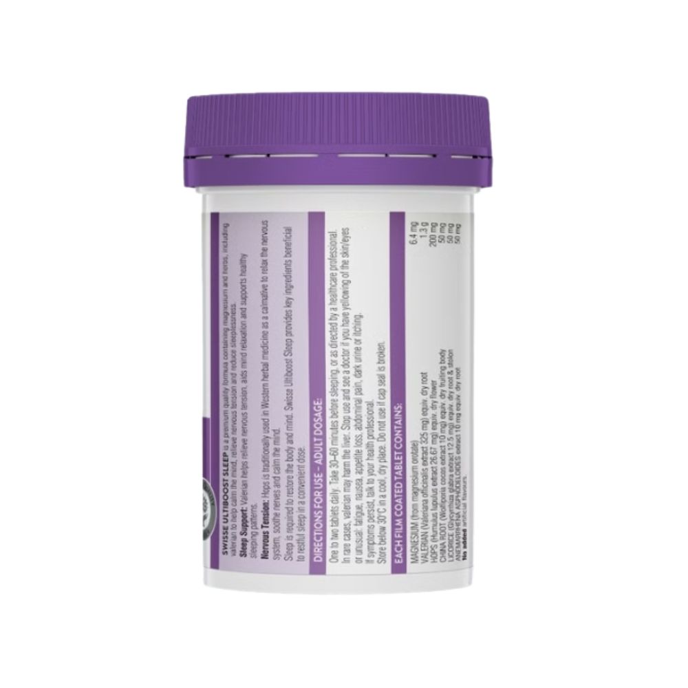 Swisse Ultiboost Viên Uống Sleep Hỗ Trợ Thư Giãn, Cải Thiện Giấc Ngủ