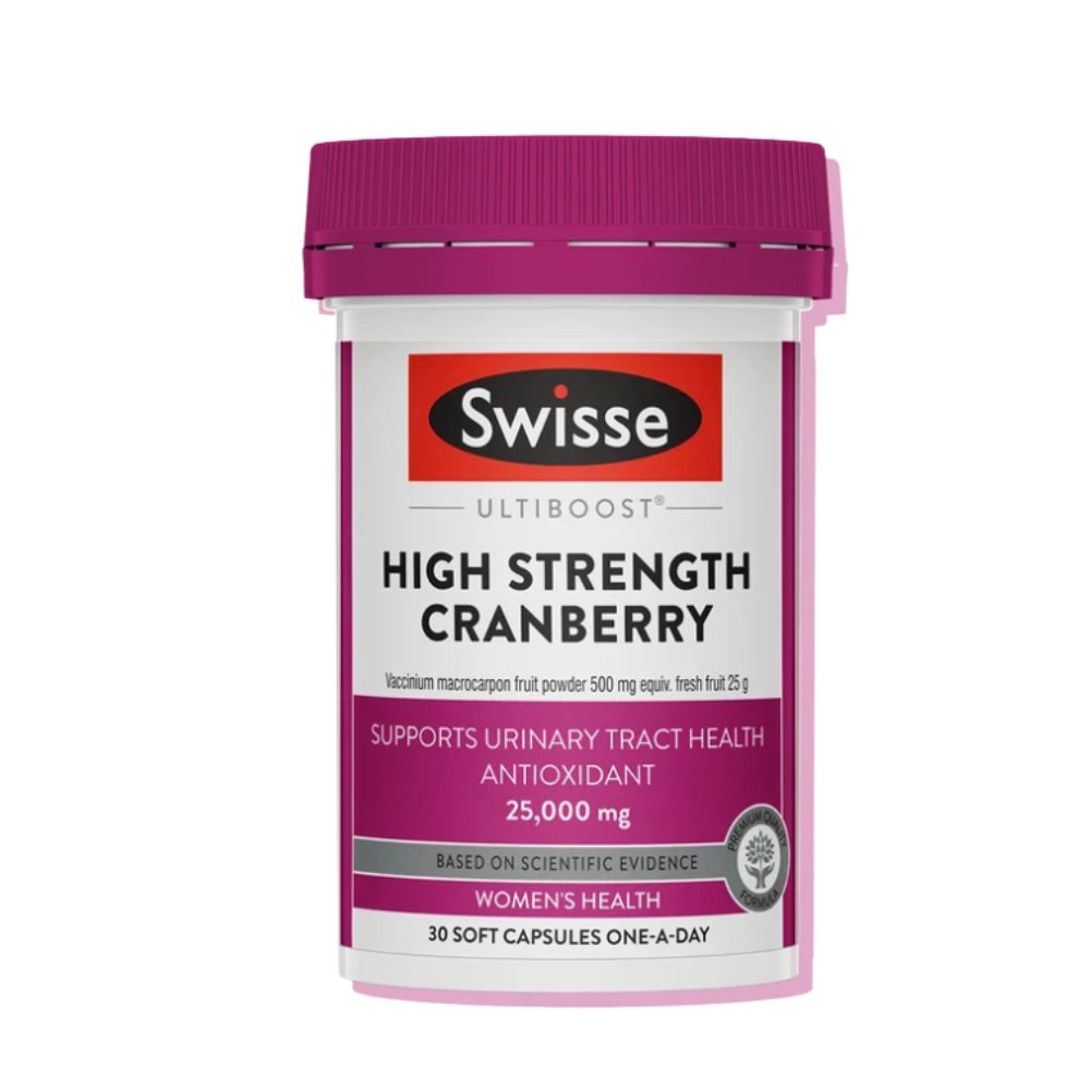 Swisse Ultiboost Viên Uống High Strength Cranberry Hỗ Trợ Sức Khỏe Đường Tiết Niệu Hộp