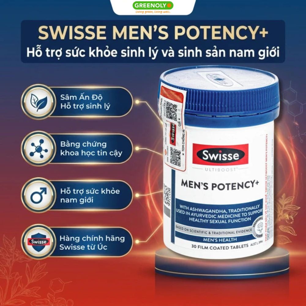 Swisse Ultiboost Viên Uống Men's Potency+ Hỗ Trợ Sức Khỏe Sinh Lý Nam