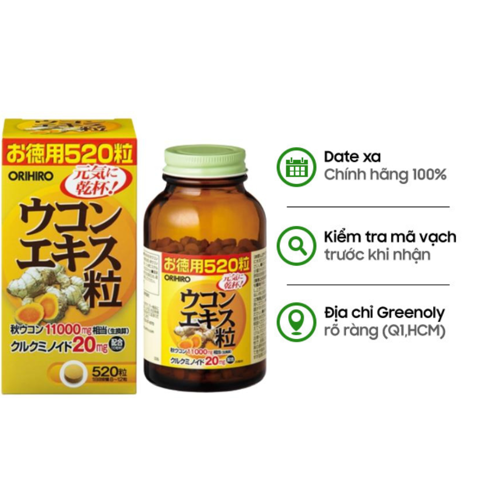 Orihiro Viên Uống Tinh Bột Nghệ Mùa Thu 520 Viên