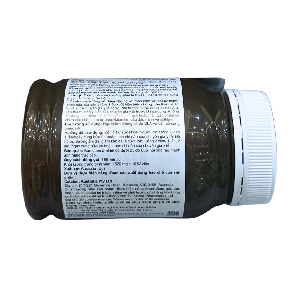 Tinh Dầu Hoa Anh Thảo Chiều Blackmores Evening Primrose Oil 190 Viên - Chính Ngạch, Xuất VAT