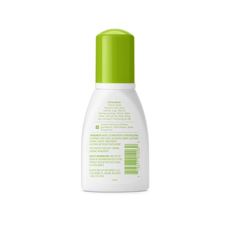 Babyganics Nước Rửa Bình & Đồ Dùng Không Mùi An Toàn Cho Bé Dạng Du Lịch Organic Foaming Travel Dish & Bottle Soap Fragrance Free 100ml