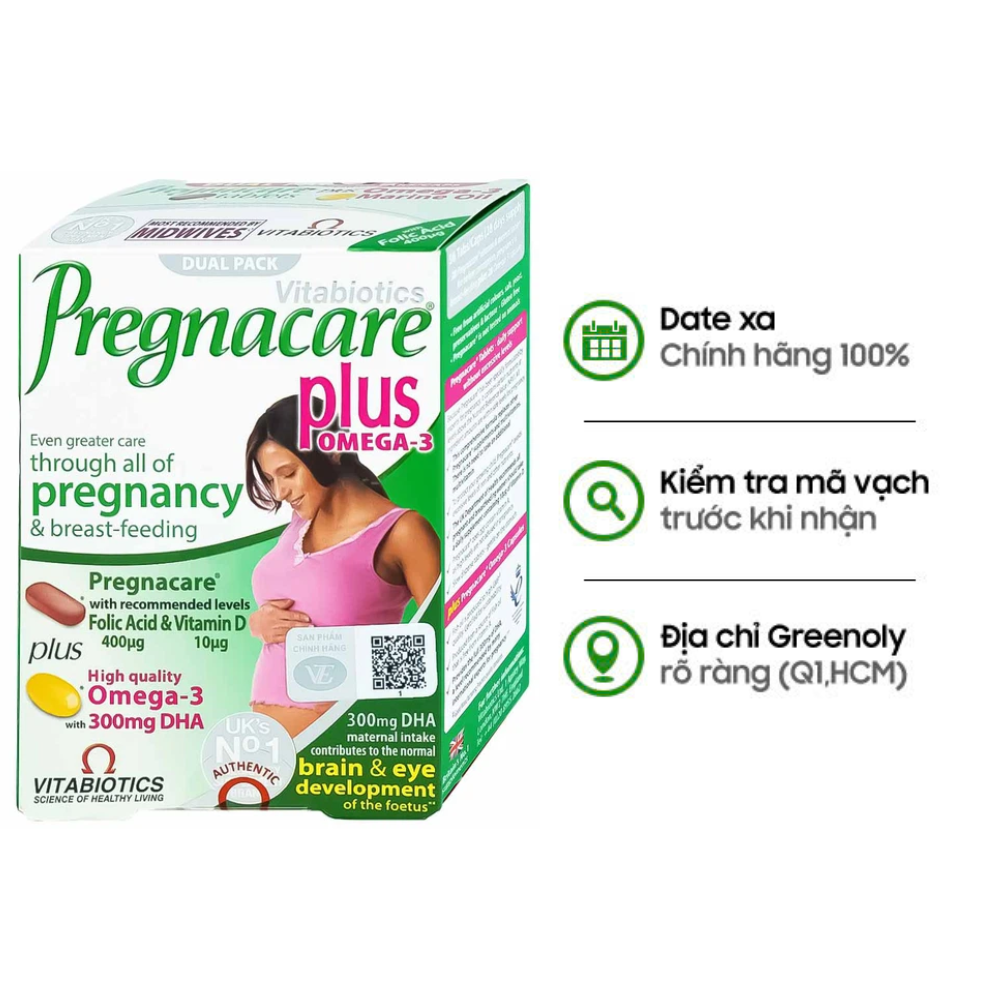 Vitabiotics Viên Uống Pregnacare Plus Bổ Sung Omega 3 Cho Phụ Nữ Mang Thai Và Cho Con Bú Hộp 56 Viên