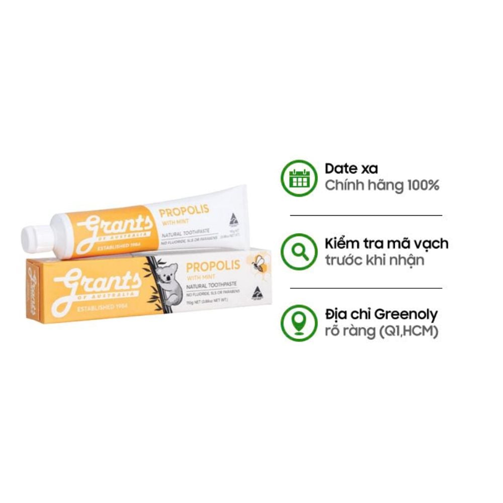 Grants of Australia Kem Đánh Răng Chiết Xuất Keo Ong Thảo Dược 110g