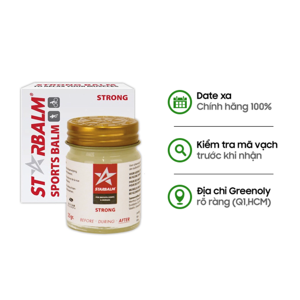 Starbalm Cao Trắng Xoa Bóp Cho Người Lớn Tuổi, Làm Ấm Phù Hợp Da Nhạy Cảm 25g
