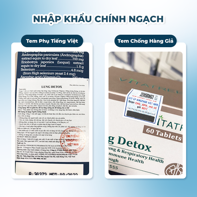 Vitatree Viên Uống  Lung Detox Bổ Phổi 60 Viên