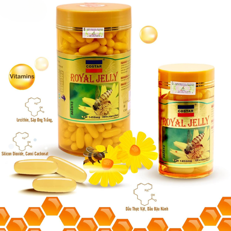 Viên Uống Sữa Ong Chúa Costar Royal Jelly 1450mg 60 Viên