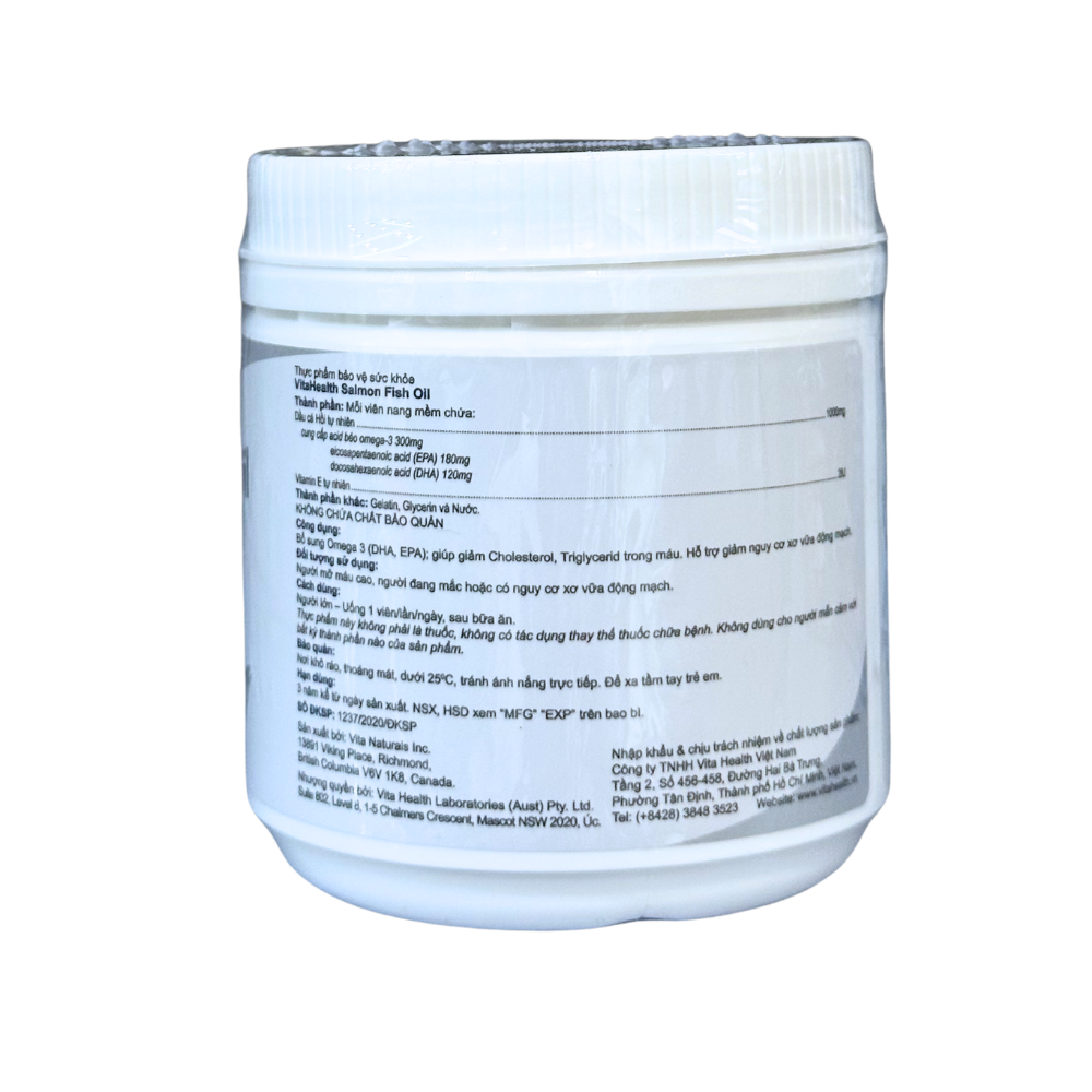 VitaHealth Viên Uống Salmon Fish Oil Bổ Sung Omega 3, Giảm Nguy Cơ Xơ Vữa Động Mạch 100 Viên