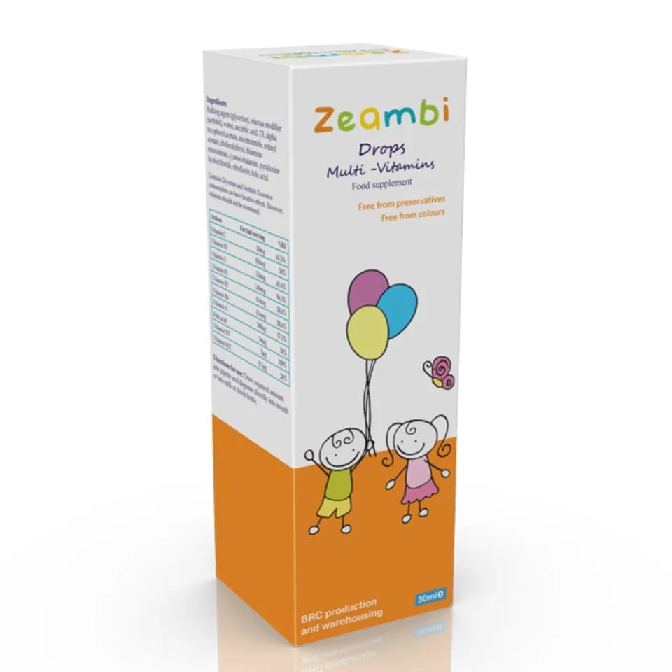 Zeambi Vitamin Tổng Hợp Dạng Nhỏ Giọt Cải Thiện Biếng Ăn, Tăng Sức Đề Kháng Cho Trẻ Từ 6 Tháng Tuổi Chai 30ml