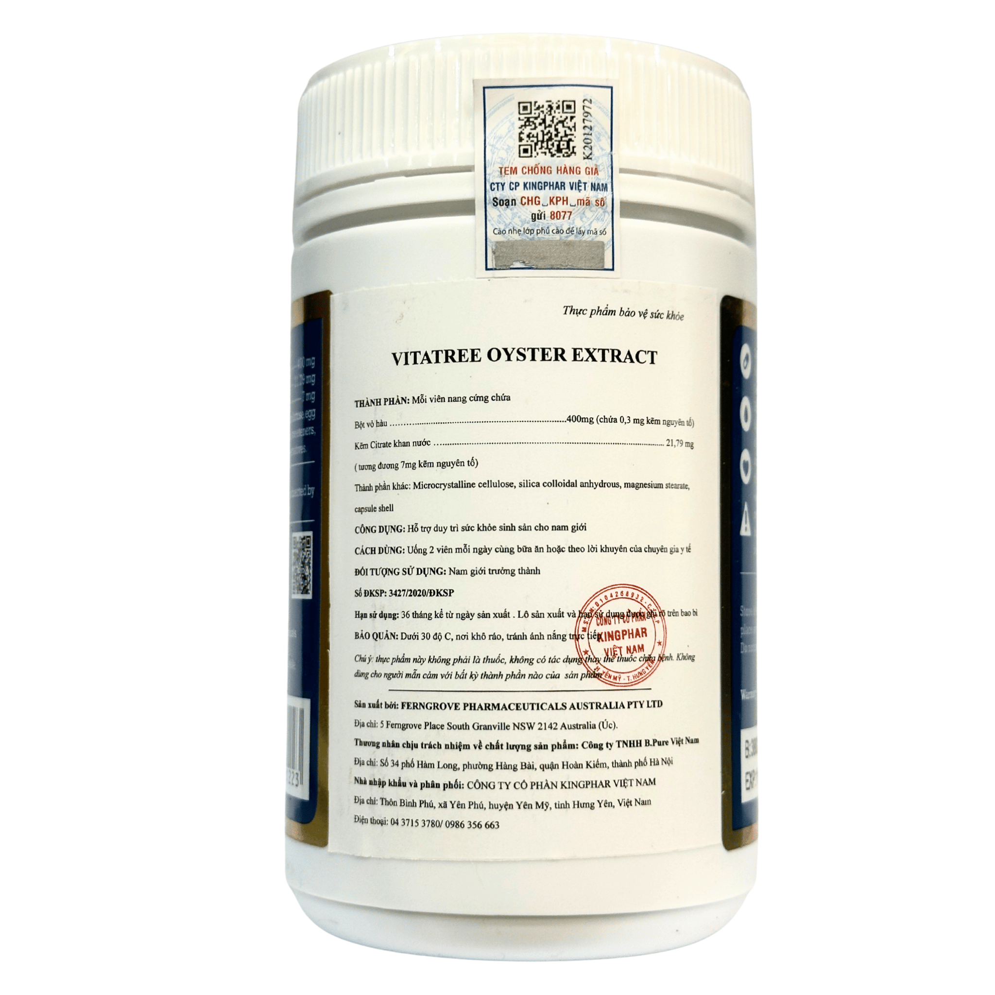 Oyster Extract Vitatree Tinh Chất Hàu Tăng Cường Sinh Lý Nam 90 Viên