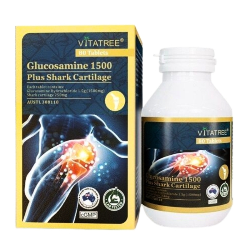 Vitatree Viên Uống Hỗ Trợ Xương Khớp Glucosamine Sụn Cá Mập 1500mg 80 Viên