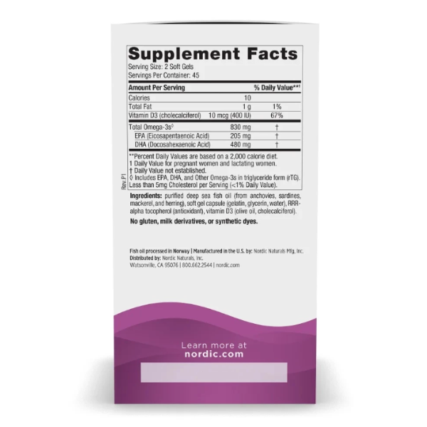 Nordic Naturals Triglyceridex Viên Uống DHA Bầu Hỗ Trợ Thai Kì Và Thai Nhi Phát Triển Khỏe Mạnh Hộp 90 Viên