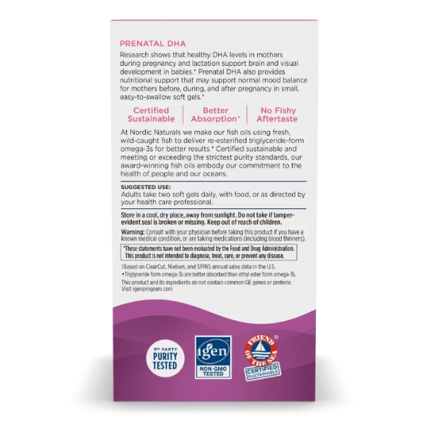 Nordic Naturals Triglyceridex Viên Uống DHA Bầu Hỗ Trợ Thai Kì Và Thai Nhi Phát Triển Khỏe Mạnh Hộp 90 Viên