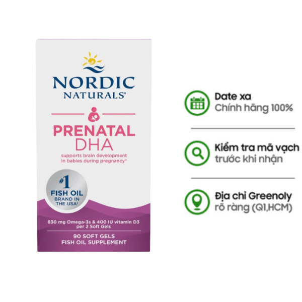 Nordic Naturals Triglyceridex Viên Uống DHA Bầu Hỗ Trợ Thai Kì Và Thai Nhi Phát Triển Khỏe Mạnh Hộp 90 Viên