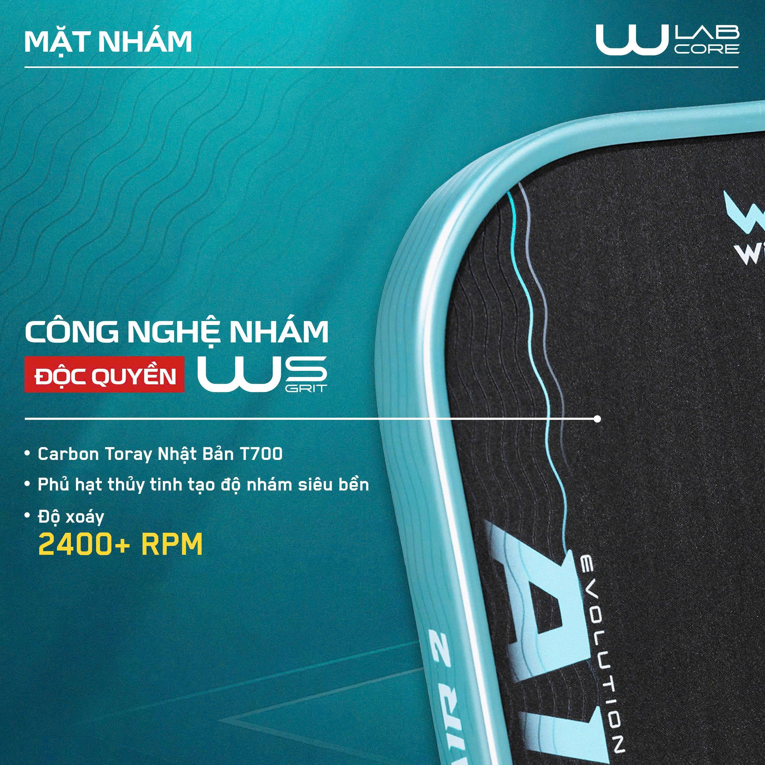 Wika Vợt Pickleball Wika QD Air2 16mm Màu Tím