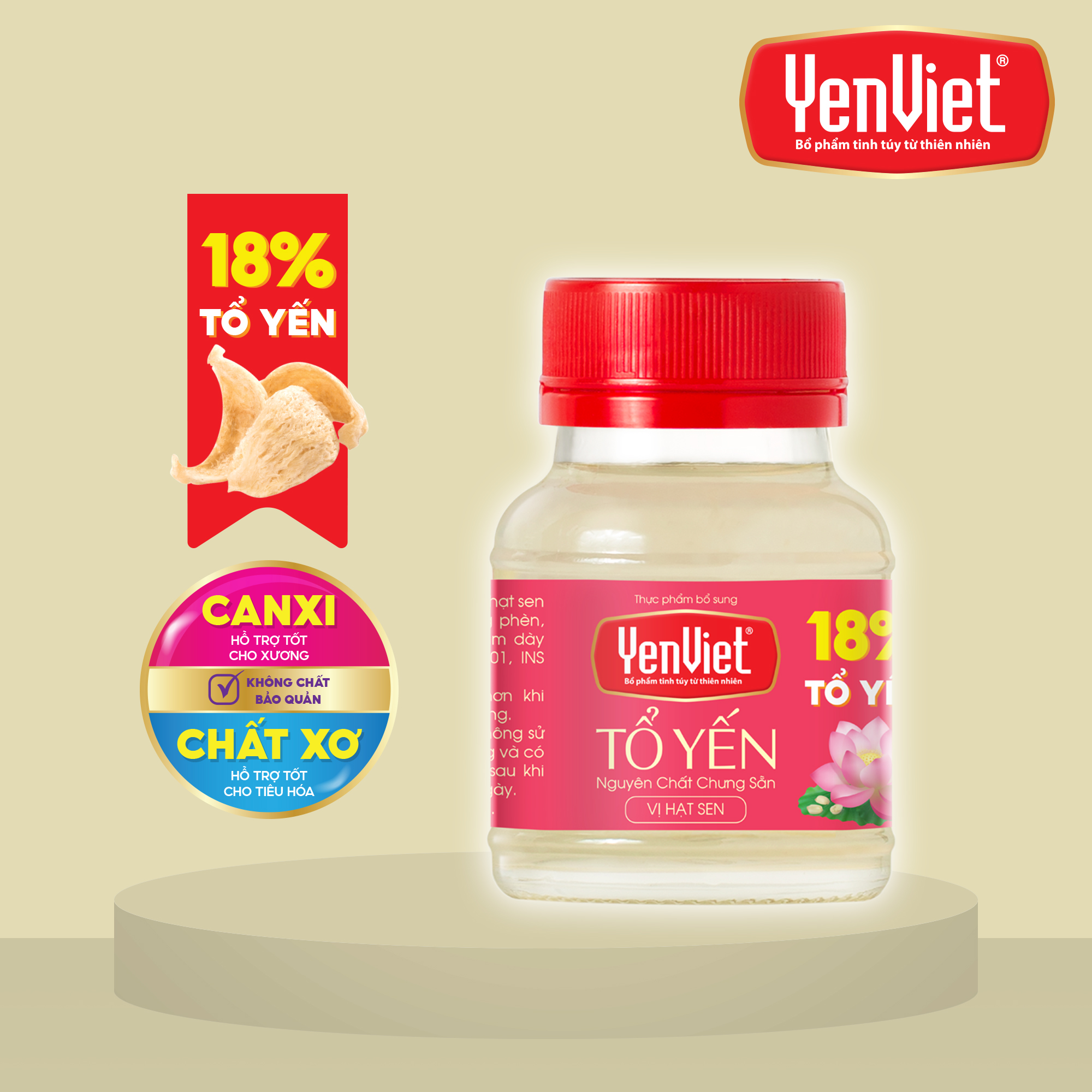 Yến Việt Tổ Yến Nguyên Chất Chưng Sẵn Vị Hạt Sen 70ml