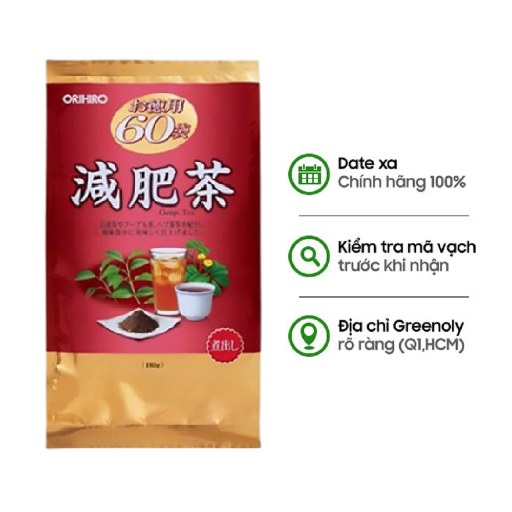 Orihiro Trà Hỗ Trợ Giảm Mỡ Bụng Genpi 60 Gói