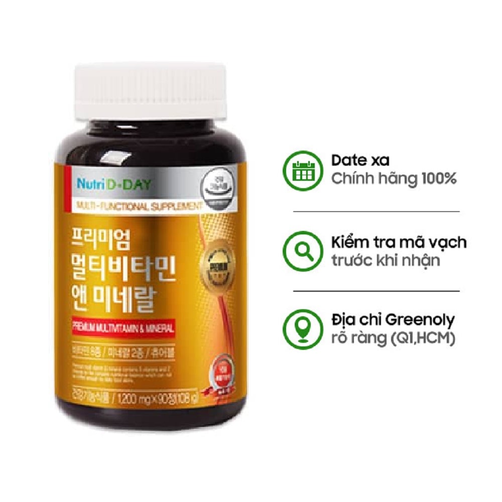 Nutri D-Day Viên Uống Bổ Sung Vitamin và Khoáng Chất Cho Cơ Thể Multivitamin & Mineral 90 Viên