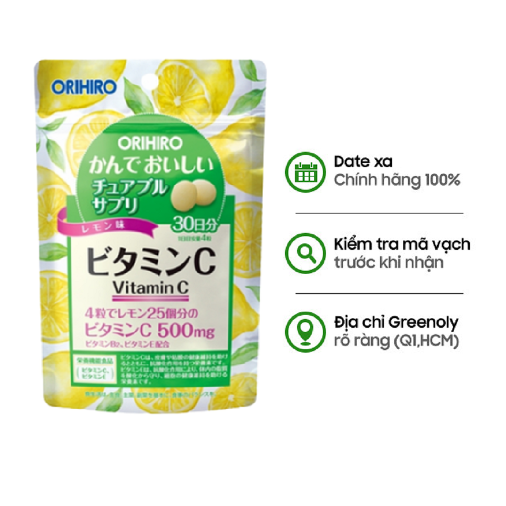 Orihiro Viên Uống Vitamin C Dạng Túi 120 Viên