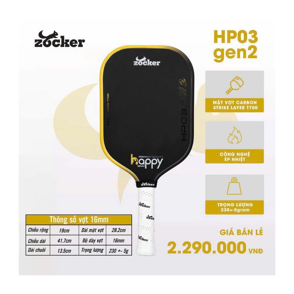 Zocker Vợt Pickleball HP3 Gen 2
