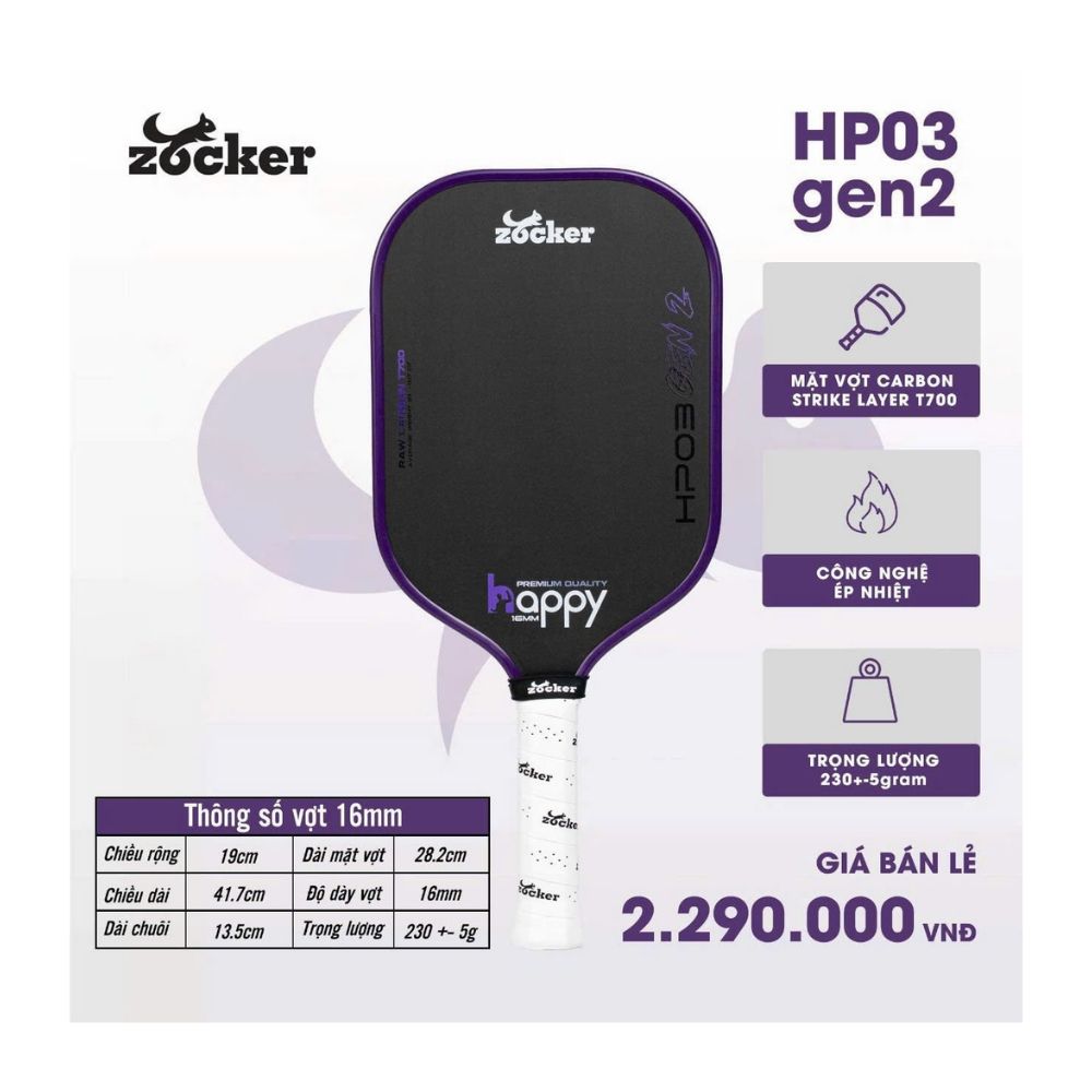 Zocker Vợt Pickleball HP3 Gen 2