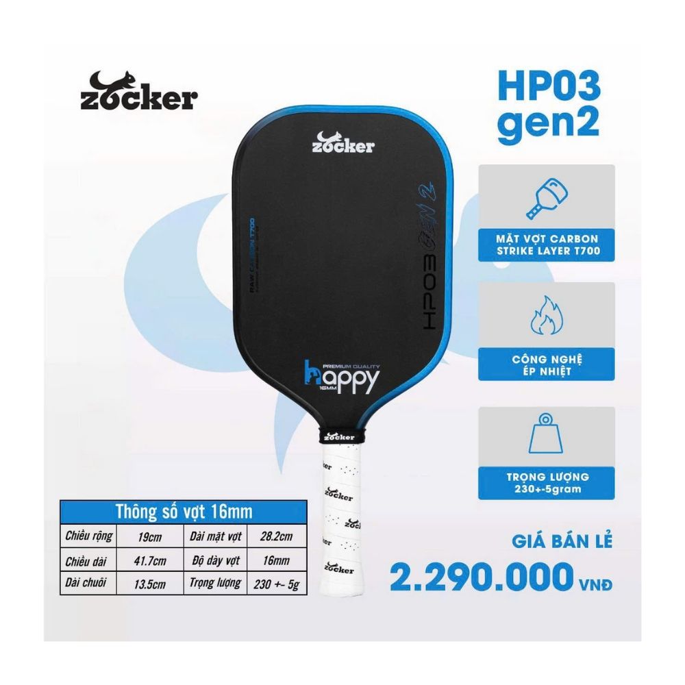 Zocker Vợt Pickleball HP3 Gen 2