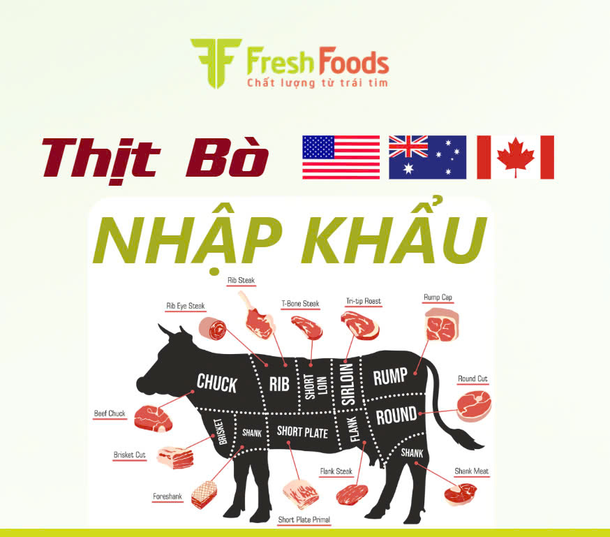 Giới thiệu nguồn gốc thịt bò nhập khẩu từ Mỹ, Canada, Úc và cam kết chất lượng