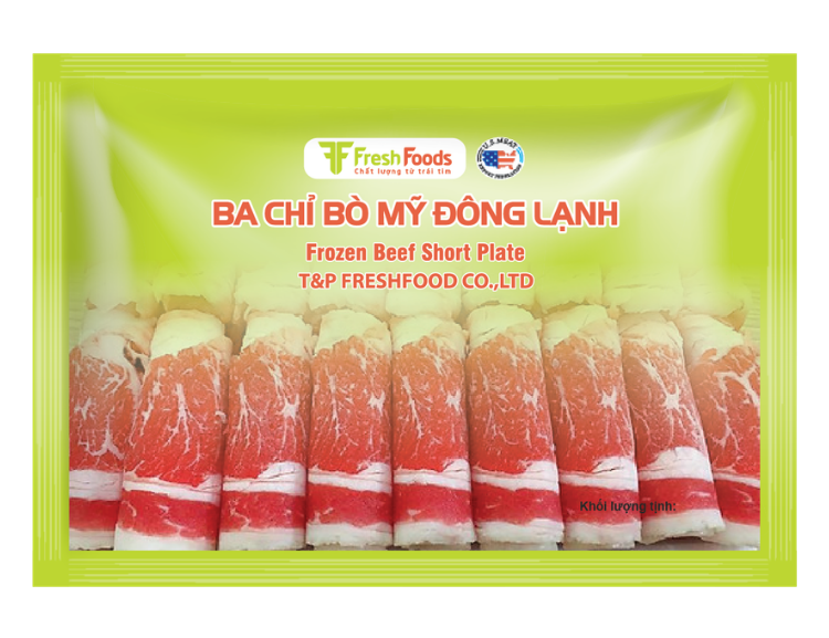 Ba chỉ bò Mỹ đông lạnh