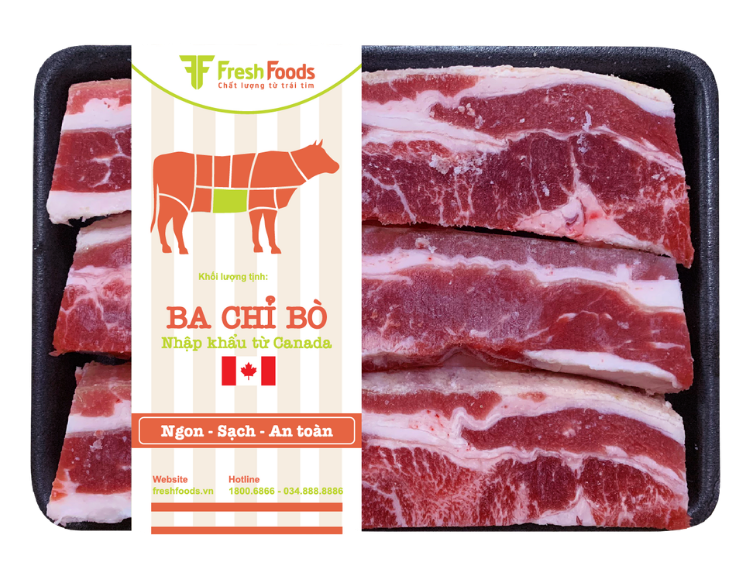Ba chỉ bò Canada đông lạnh