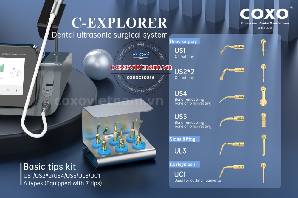 May phau thuat Piezotome COXO C-Explorer, may nho rang sieu am Coxo (1)