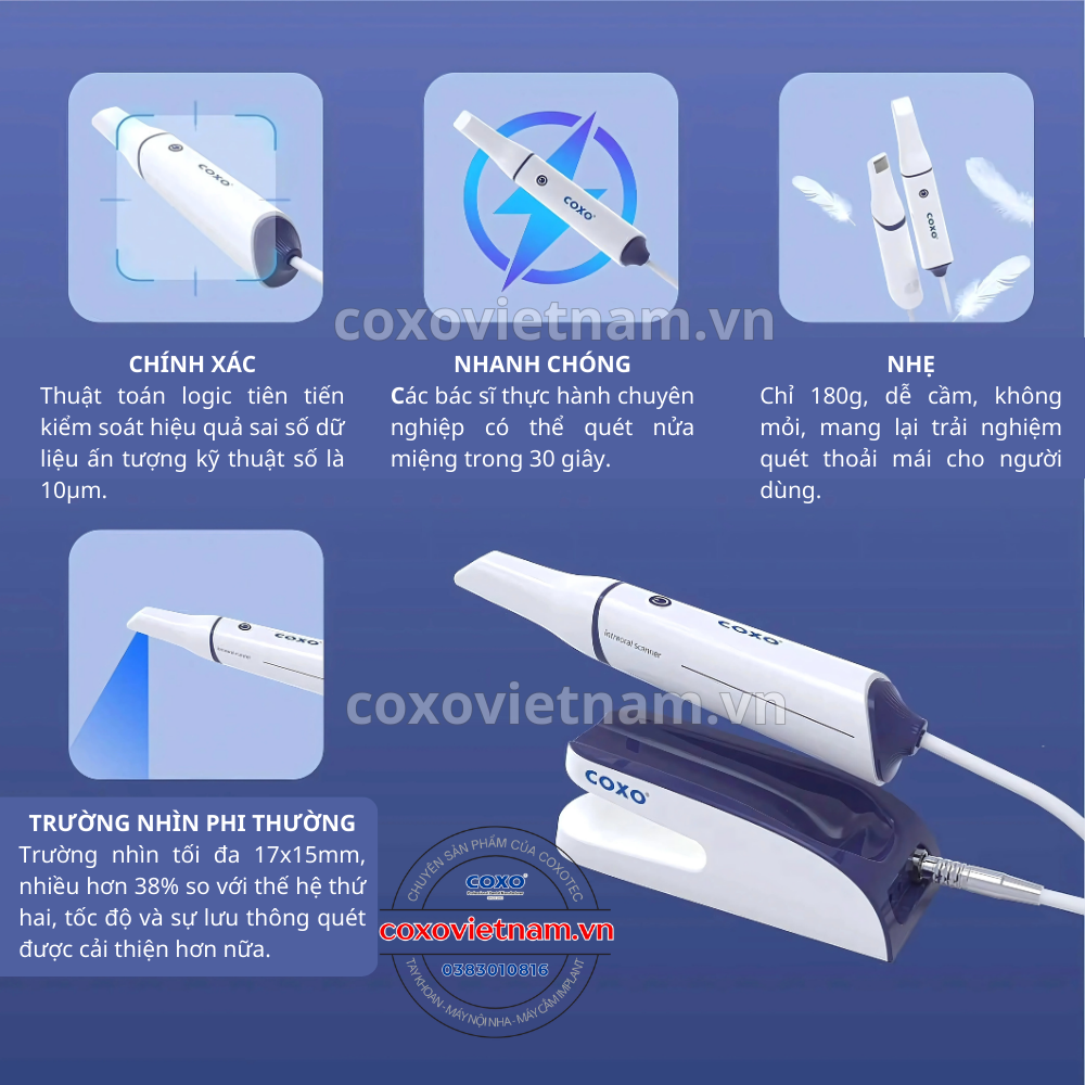 Máy scan trong miệng COXO DL-300P - Thiết bị quét 3D kỹ thuật số nha khoa tiên tiến COXO Intra Oral Scanner - DL-300P